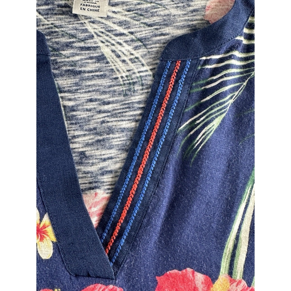 TOMMY BAHAMA Medium Tuscan Trellis Shift Casual Tank Dress Hibiscus Blue Pink - Picture 12 of 13
